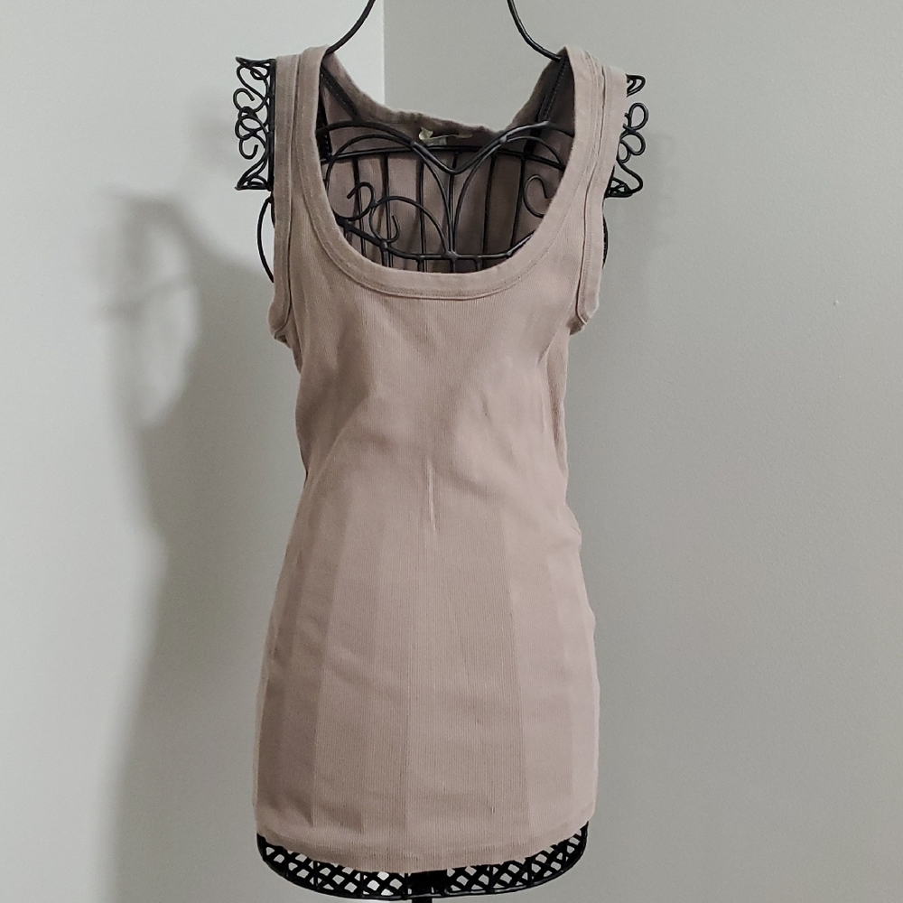 Rubbish Taupe Ribbed Top